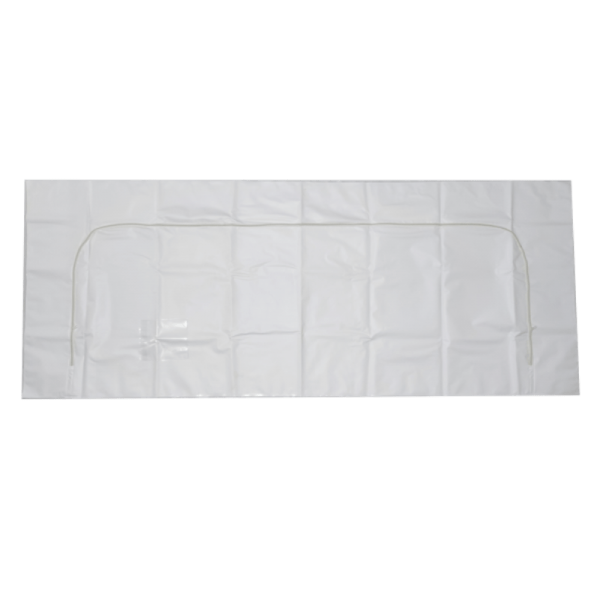 Lightweight PVC body bag, white, with a C-type zipper, no handles