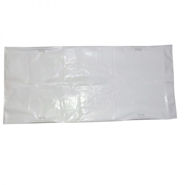 LDPE body bag, white, with 4 built-in handles and a straight zipper-BR36