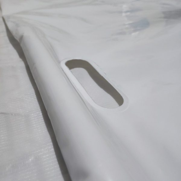 LDPE body bag, white, with 4 built-in handles and a straight zipper-BR36 - Image 3