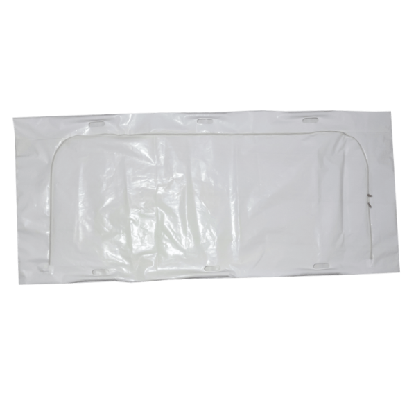 LDPE body bag, white, with 6 handles and an envelope-style zipper