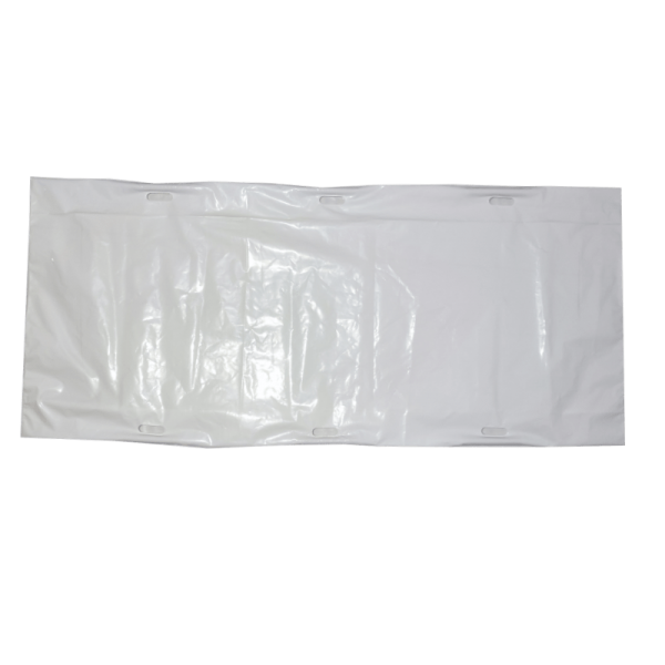 LDPE body bag, white, with 6 handles and an envelope-style zipper-BR37 - Image 5