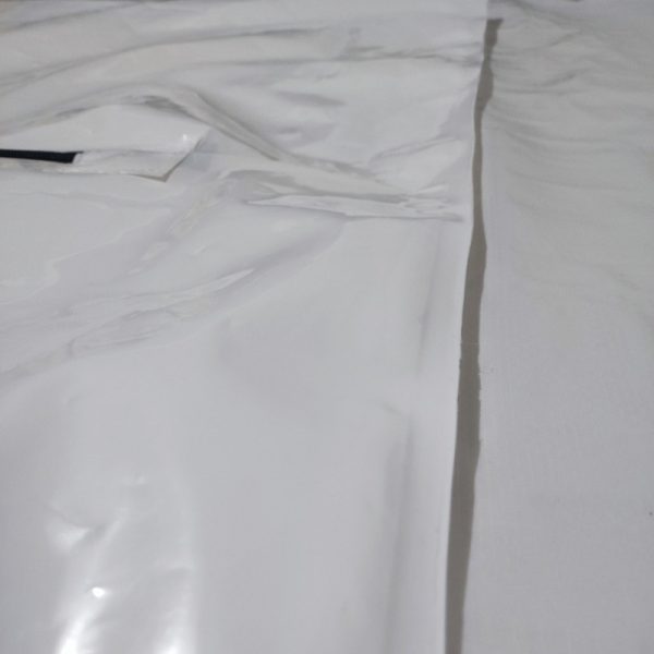 LDPE body bag, white with a black straight zipper in the middle-BR38 - Image 4