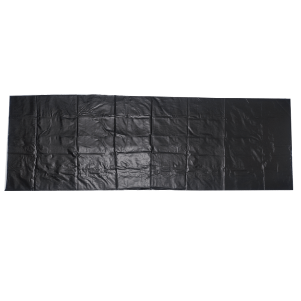 Lightweight PVC body bag, black, with a document pocket and no handles