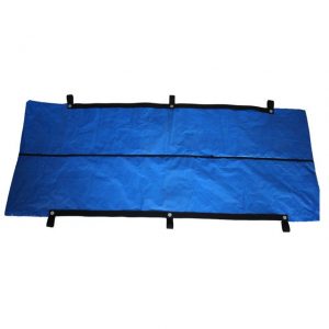 PE woven fabric body bag, blue, with six external handles